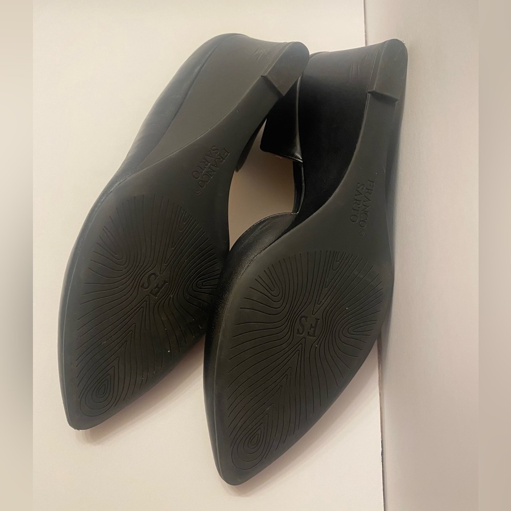 Franco Sarto Black Leather Upper Wedge Heel Women’s size 9.5, Black support Heel - Picture 9 of 14